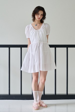 Wave String Dress (White)