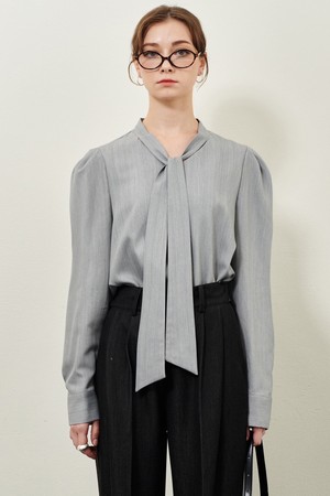 Basic Tie Blouse (2Color)