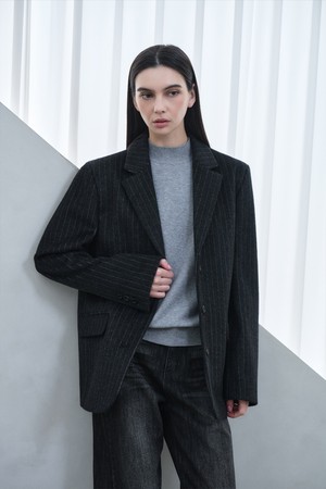 Stripe Over Single Jacket (Black)