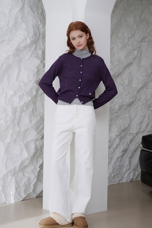 Pluna Alpaca Knit Cardigan(DeepPurple)