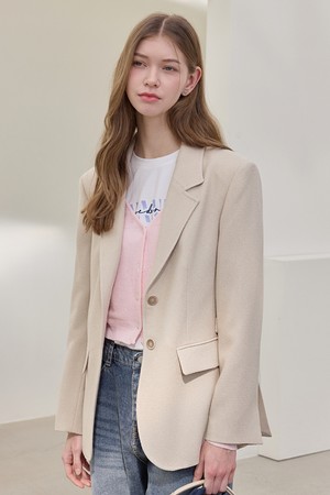 세미 스트레이트 테일러드 자켓_베이지