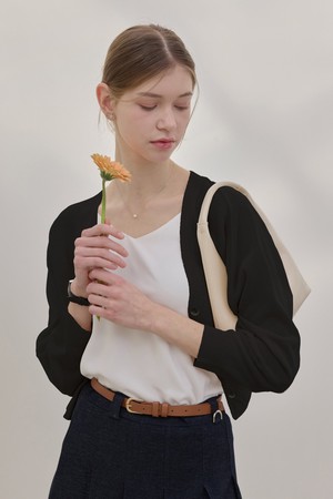 뉴트럴 레이온 돌만 가디건_블랙