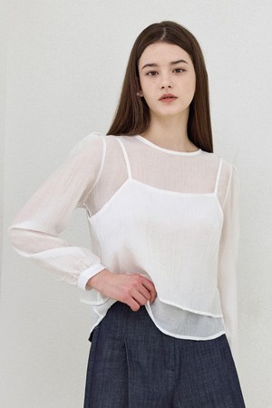 크리즈 뷔스티에 텐셀 블라우스_화이트