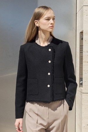 Tweed Minimal Jacket_Black