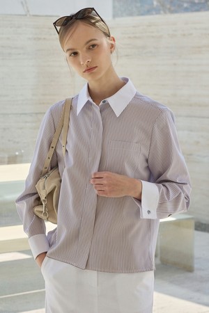 Soft Stripe Blouse_Sand Beige
