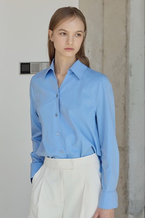Minimal Stretch Shirts Blouse_French Blue