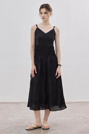 Sheer Silky Line Dress_Black