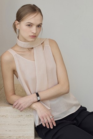 Scarf Set Two-Way Blouse_Salmon Beige