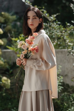 Wool Silk Half Placket Shirt