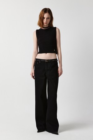 BOUCLE KNIT SLEEVELESS (BLACK)