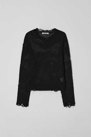 KIDMOHAIR DISTRESSED KNIT (BLACK)