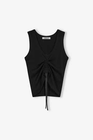 SHIRRING STRAP SLEEVELESS (BLACK)