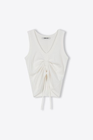 SHIRRING STRAP SLEEVELESS (WHITE)