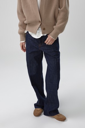 RELAX FIT MID WAIST NAPPED RAW DENIM