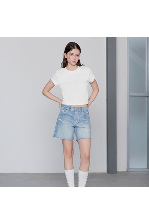 [CK][공식] 여성 모노그램 베이비 반팔 티셔츠 47AB802 YAA