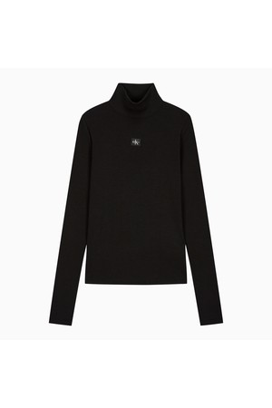 [CK][공식] 여성 L/S 우븐 라벨 터틀넥 티셔츠 47D203G UB1