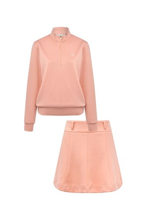 [키스온더그린] Neoprene Half-Zip & Flare Skirt Set 네오프렌 하프집업·플레어 스커트 셋업