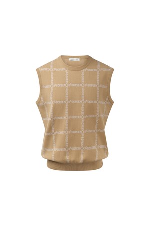 [키스온더그린] Logo Jacquard Knit Vest 로고 자카드 니트 베스트