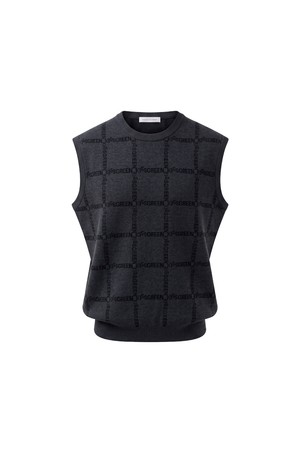 [키스온더그린] Logo Jacquard Knit Vest 로고 자카드 니트 베스트