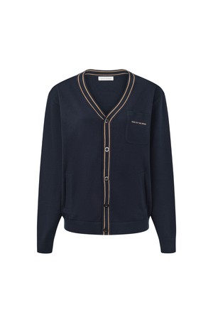 [키스온더그린] Contrast-Trim V-Neck Knit Cardigan 배색 브이넥 니트 가디건