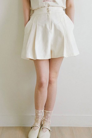 Two-button pintuck pants_3 Colors