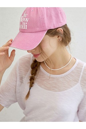 Lettering print ball cap - Pink