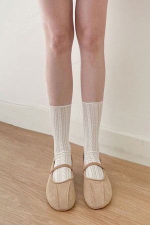 Sheer cable knit socks
