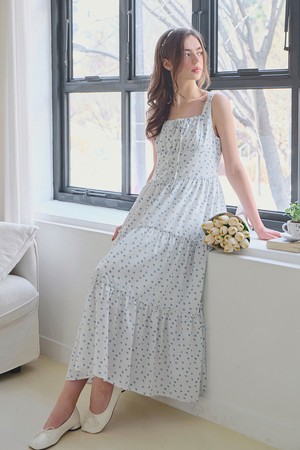 Ribbon shirring sleeveless dress_5 Colors