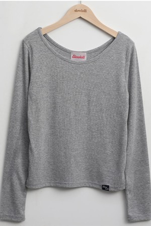 Boat neck basic long sleeve t-shirt_4 Colors