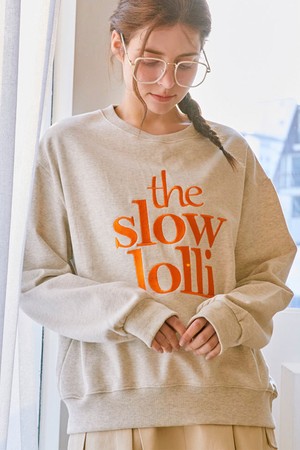 Embroidered lettering sweatshirt_2 Colors