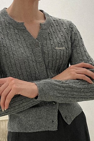 Wool Y-neck knit cardigan_5 Colors