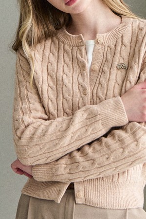 Wool cable knit cardigan_6 Colors