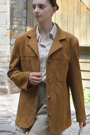 Slow Structure overfit suede jacket_2 Colors