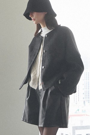 Handcrafted buttoned half coat_3 Colors
