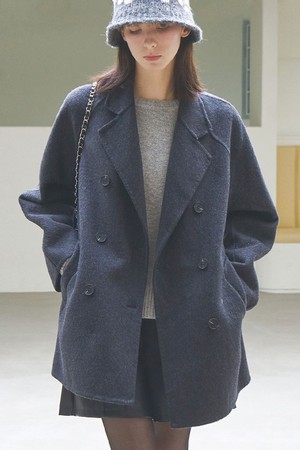 Classic double button handmade coat_3 Colors