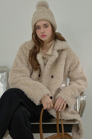 Moi shearing mustang coat - Beige