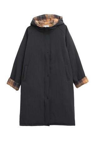 [7차][색상추가] Check hooded long padding_3 Colors