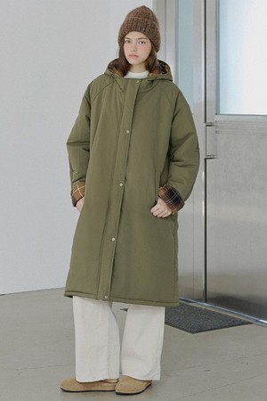 [7차][색상추가] Check hooded long padding_3 Colors