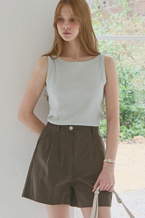 Boat neck sleeveless top_5 Colors