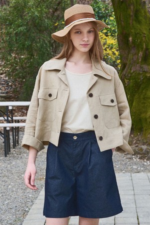 Ease linen crop jacket_2 Colors
