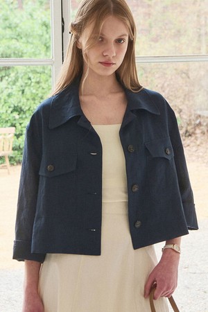 Ease linen crop jacket_2 Colors