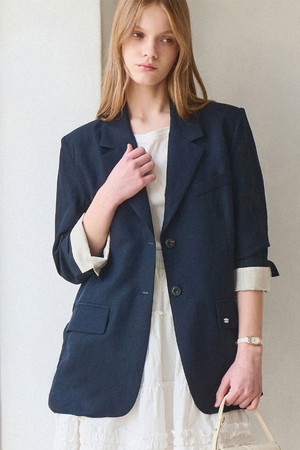 Turn up linen blazer_2 Colors