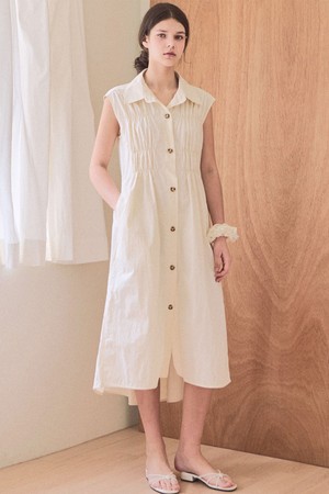 Pintuck string sleeveless dress_2 Colors
