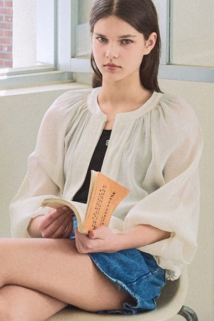 Shirring summer zip jumper_2 Colors