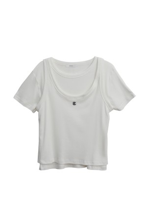Layered logo tee set_4 Colors