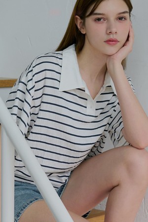 Grove collar stripe tee_2 Colors