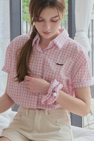[스크런치 set] Ours check shirt_2 Colors