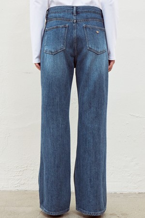 Relaxed boots cut denim - Mid blue