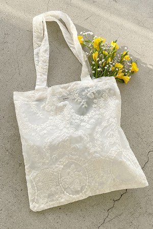 Bloom jacquard tote bag - Ivory