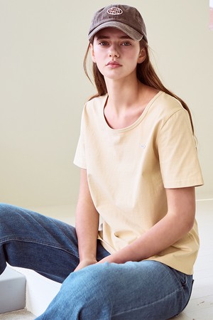 U neck short sleeve t-shirt_4 Colors